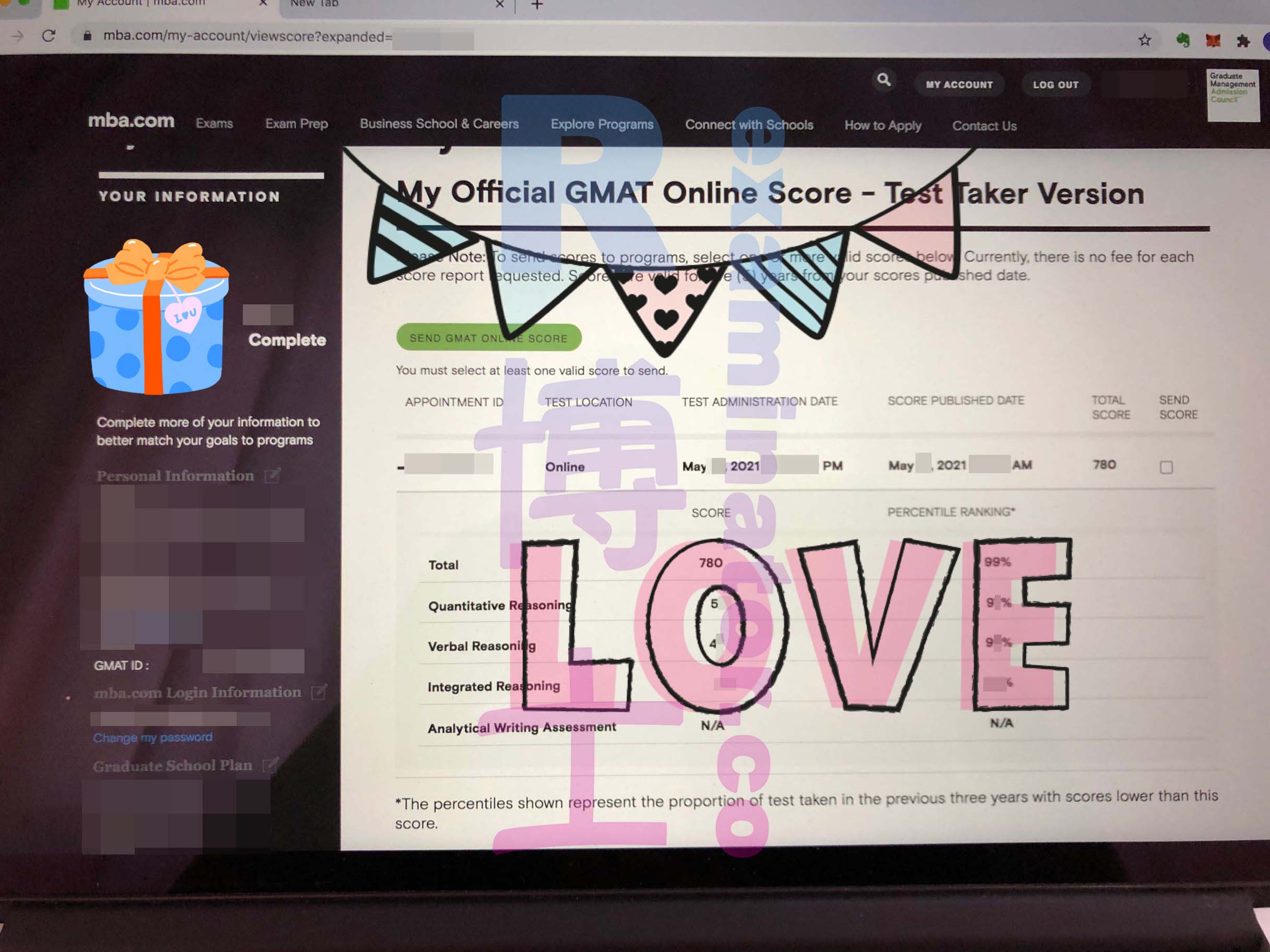 GMAT Online suplente ✨Calificación oficial de 780 puntos emitida✨~