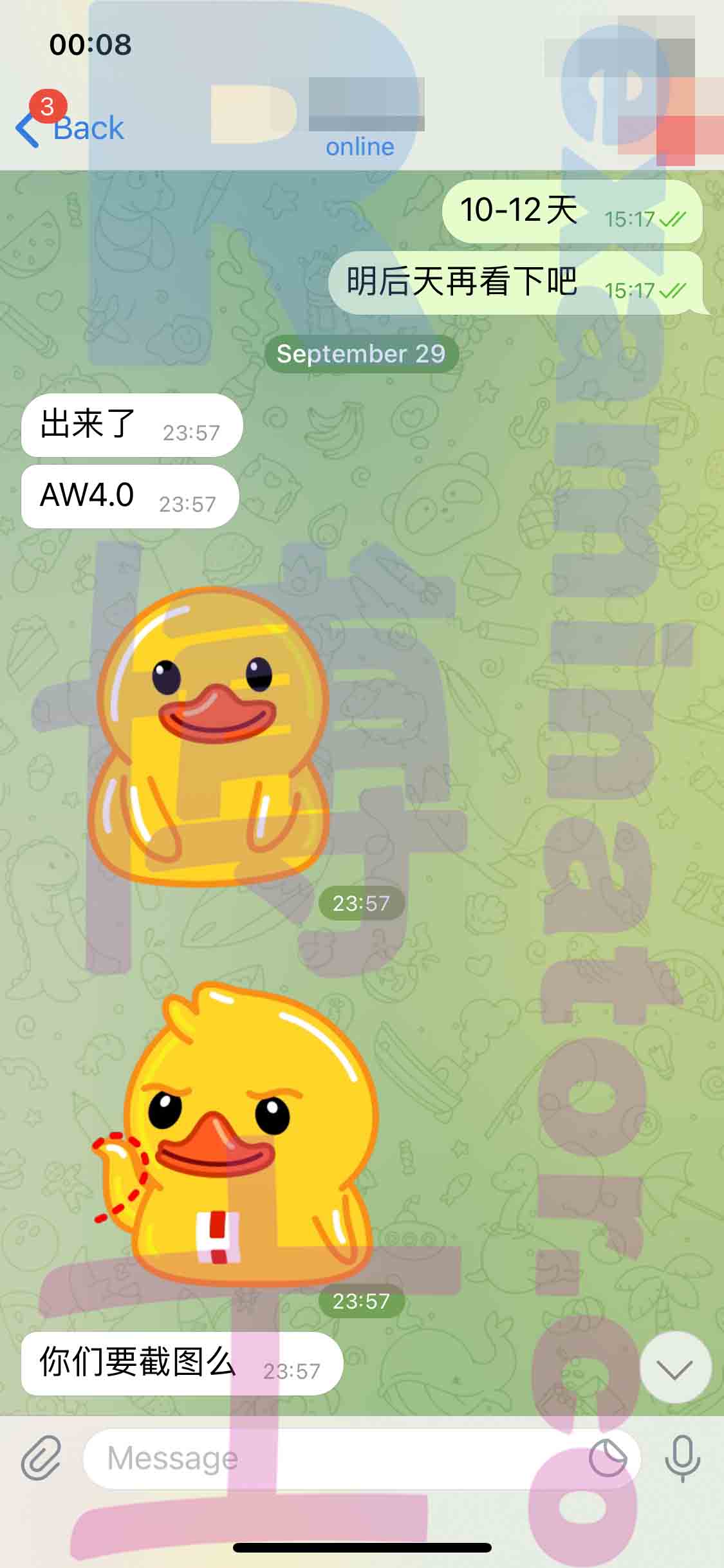 Screenshot der Chat-Protokolle für Betrug im GRE Erfolgsgeschichte #204