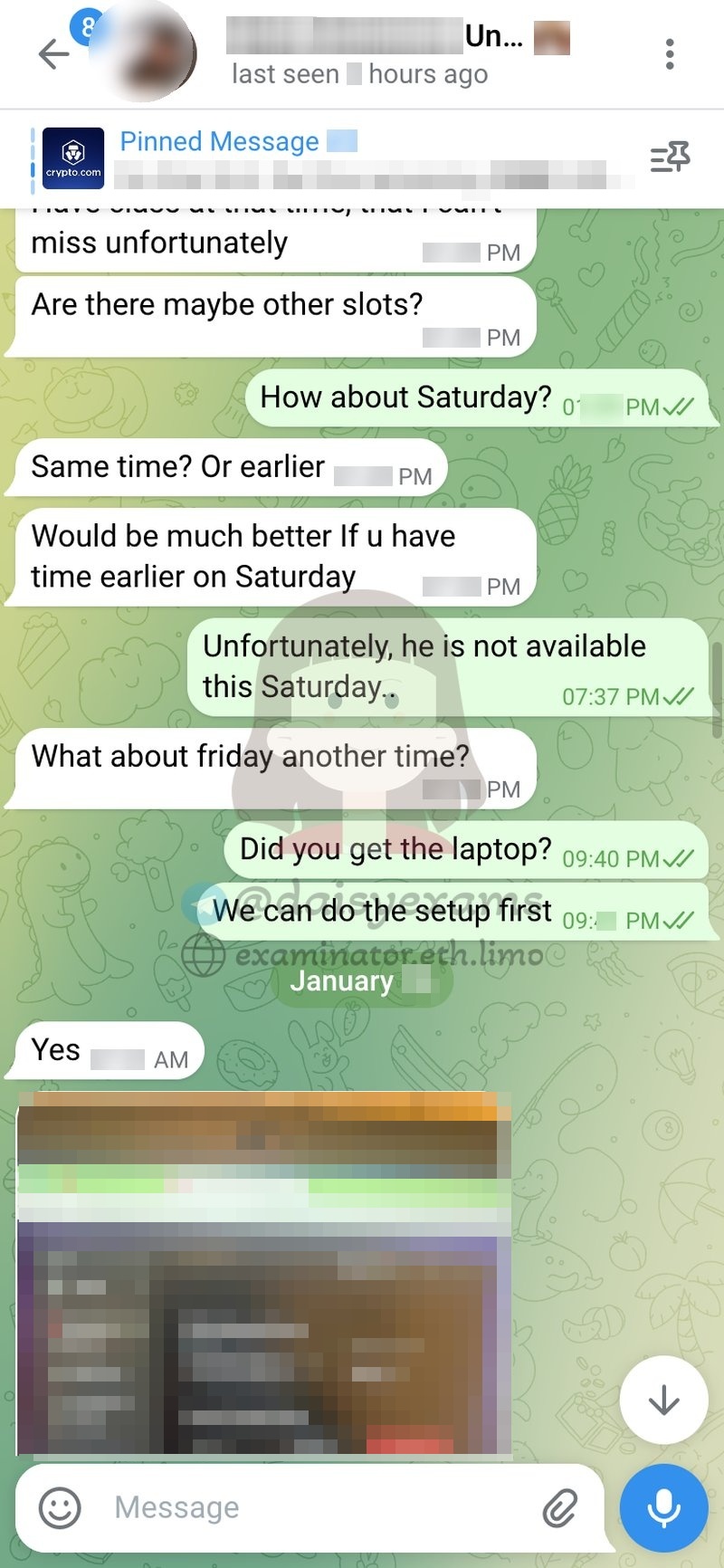 screenshot of chat logs for 부정행위 success story #722