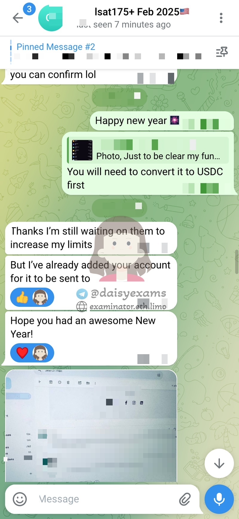 screenshot of chat logs for LSATでの不正行為 success story #733