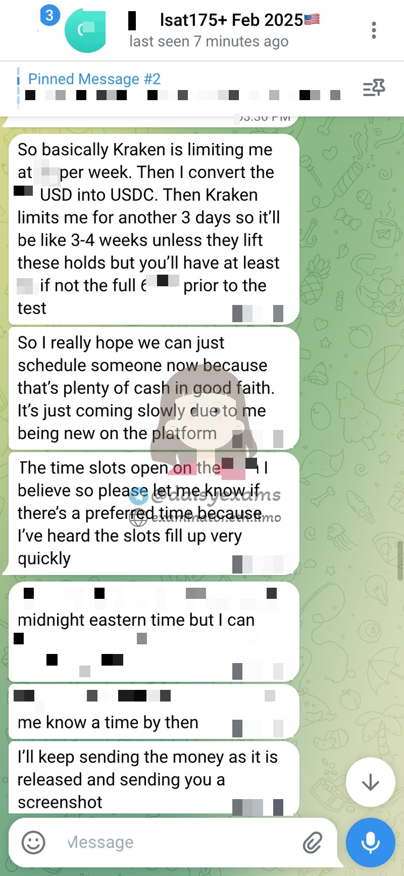 screenshot of chat logs for LSATでの不正行為 success story #733