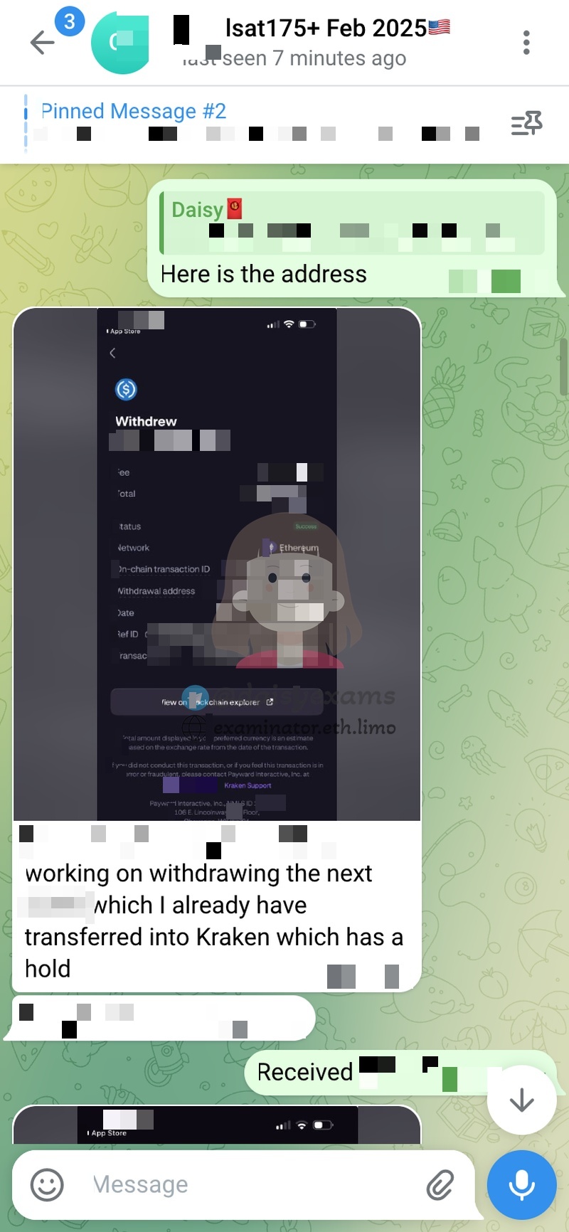 screenshot of chat logs for LSATでの不正行為 success story #733