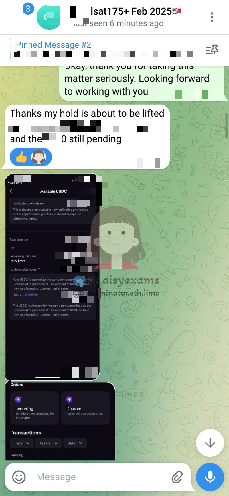 screenshot of chat logs for LSATでの不正行為 success story #733