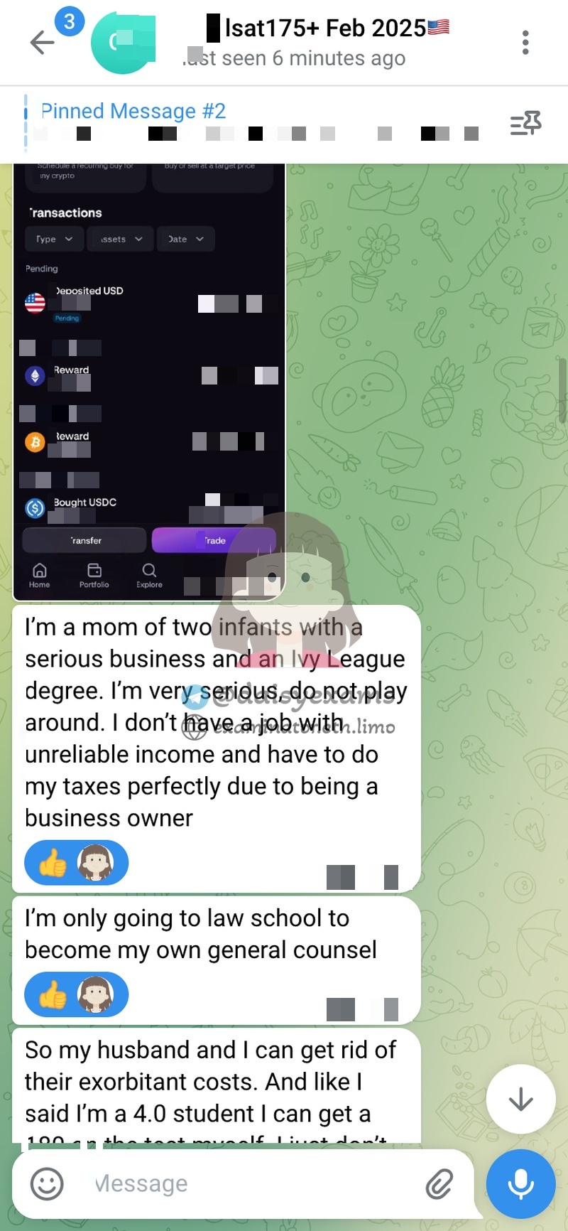 LSAT Cheating: Crypto Transaction Details