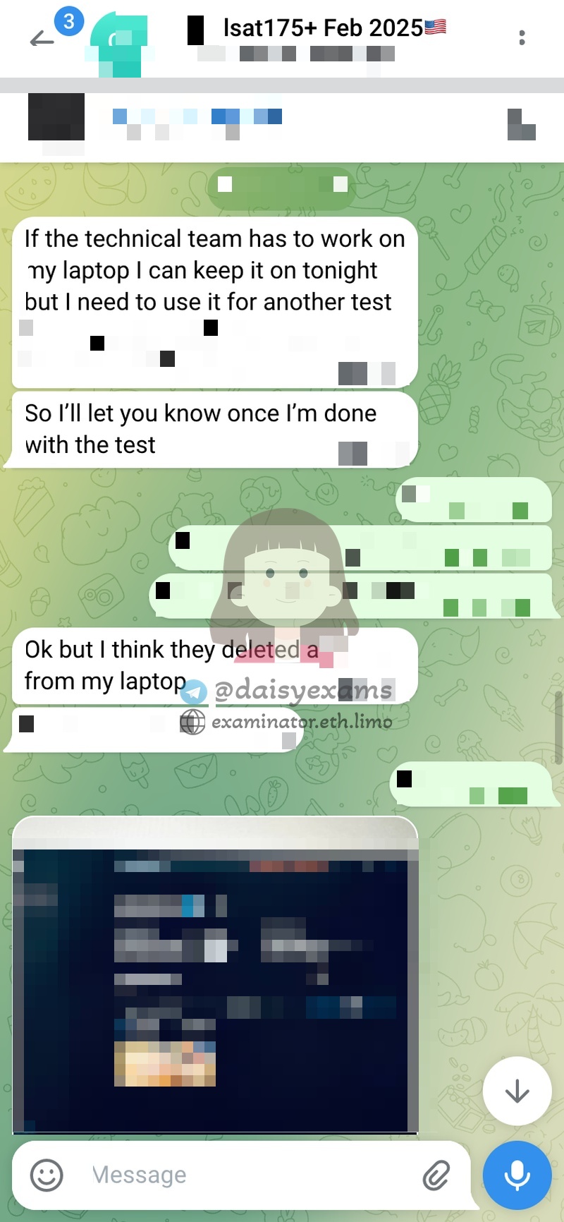 LSAT Cheating: Laptop Test Schedule
