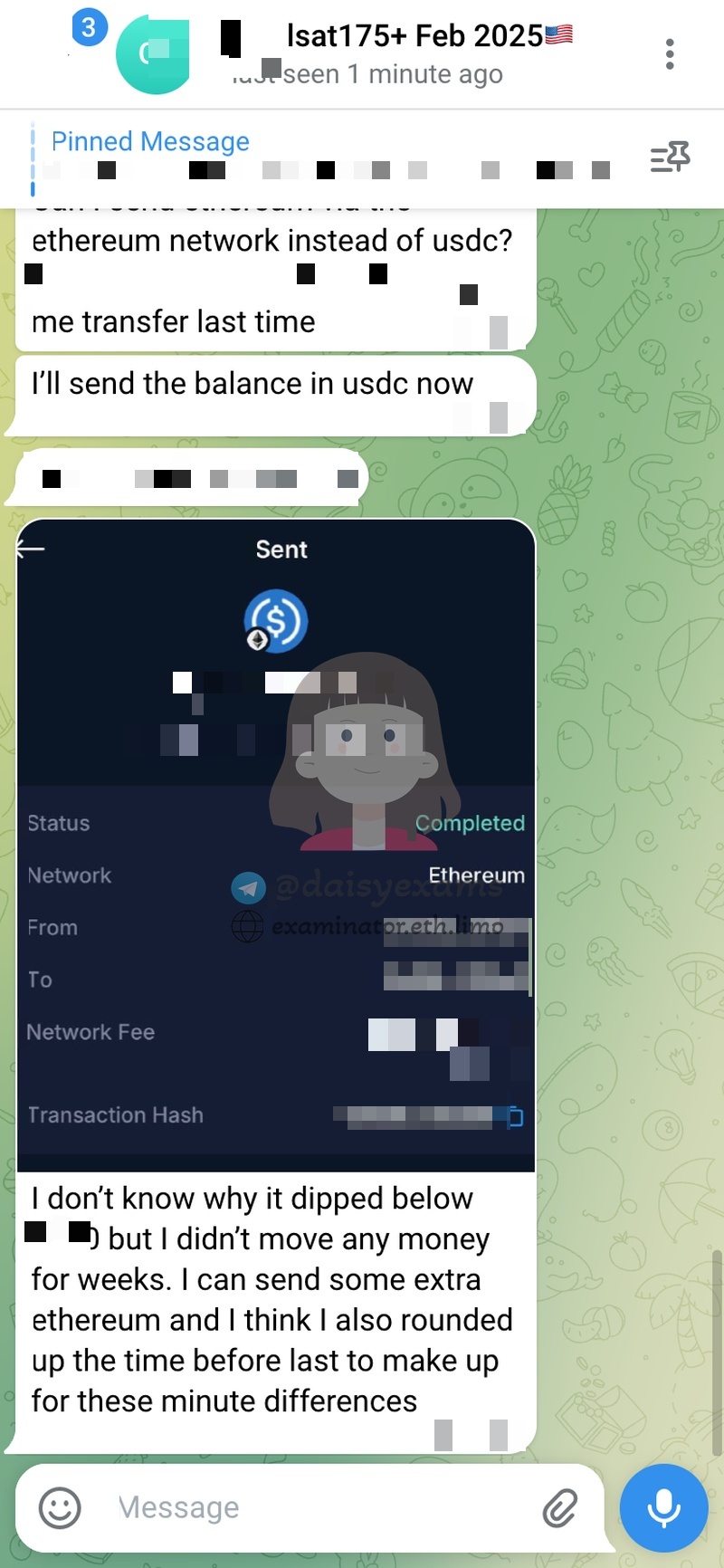 LSAT Ethereum USDC Transaction