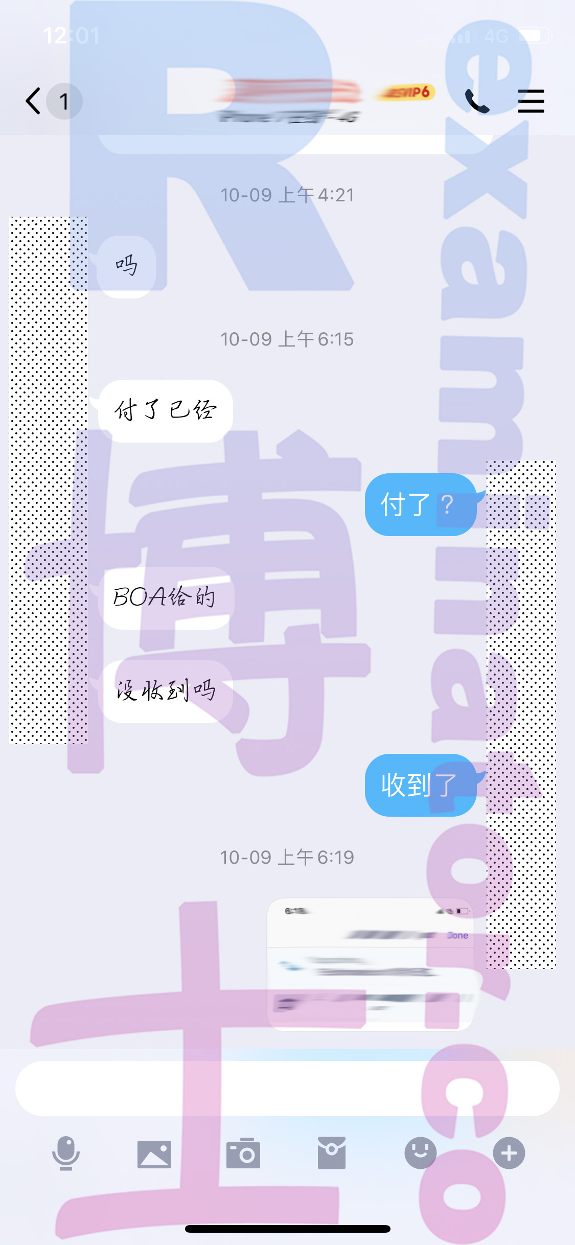 screenshot of chat logs for TOEFLでの不正行為 success story #54