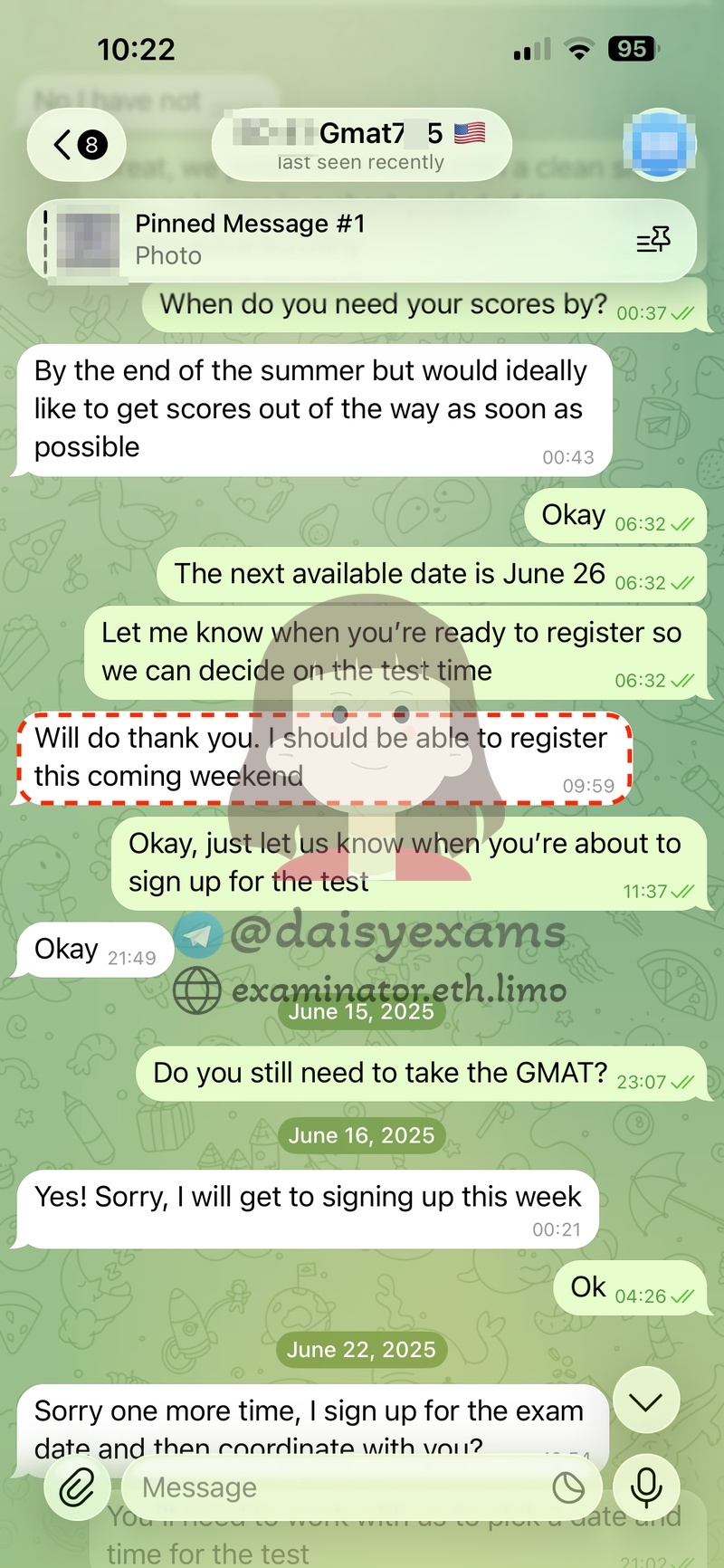 GMAT代理: テスト日時調整