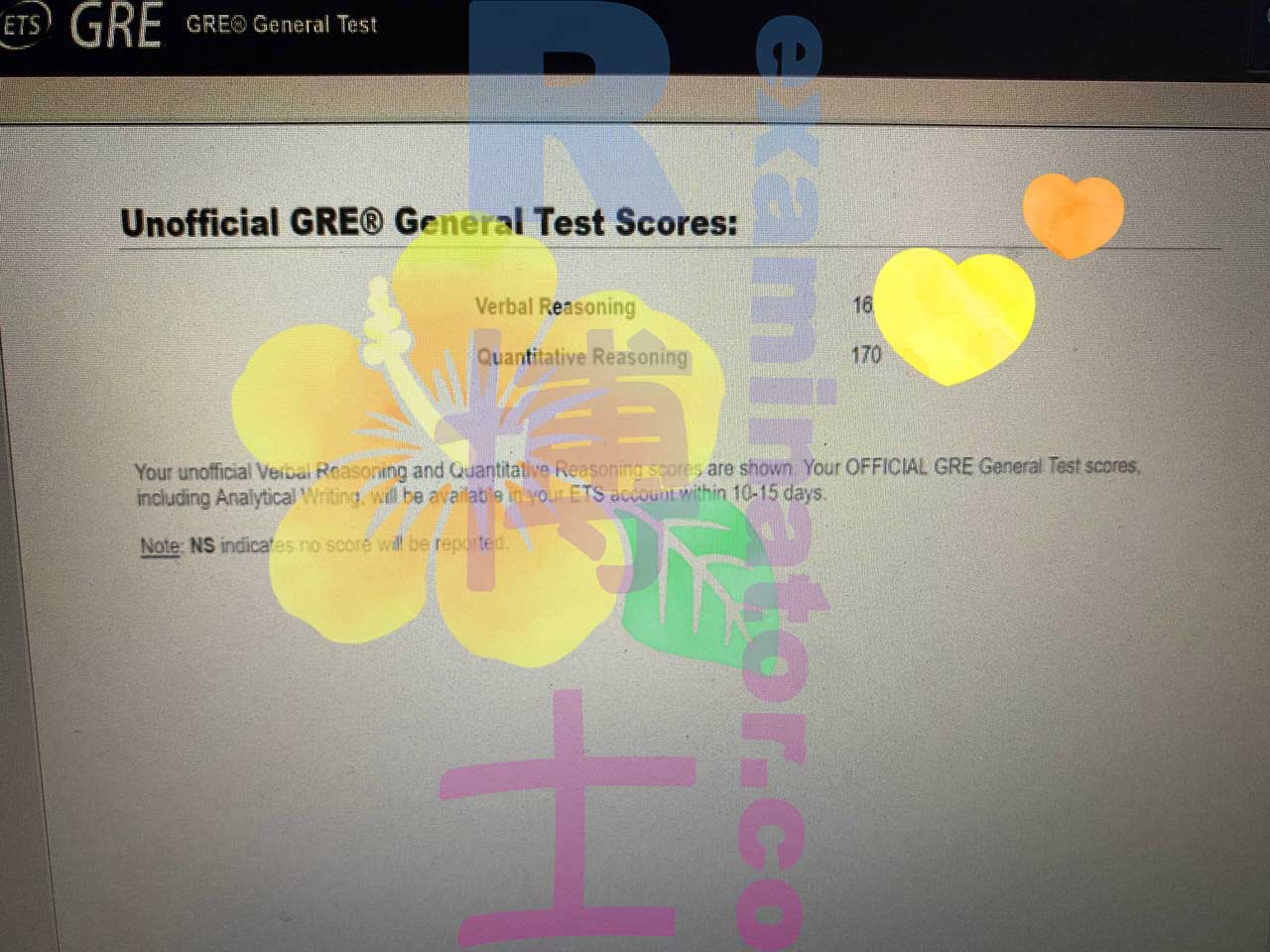 Presta atención a todas las instrucciones que te enviamos hasta el día del examen, ¡y una buena puntuación estará al alcance de la mano! Un cliente chino🇨🇳 obtuvo V16X y Q170 en el GRE🎉.