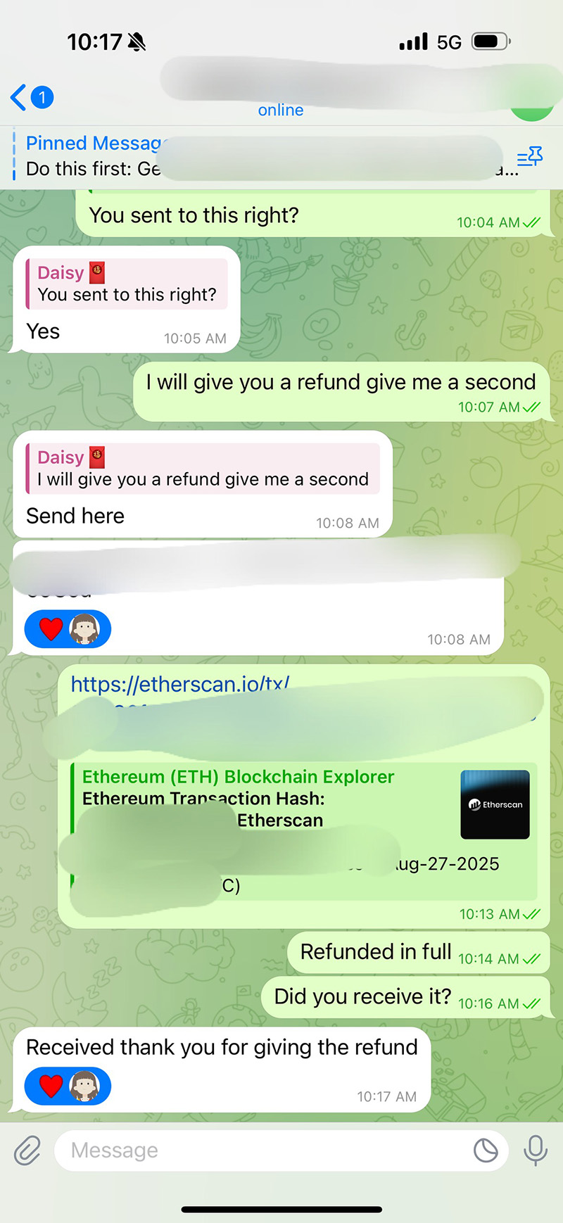 screenshot of chat logs for [RÉCENT] success story #425