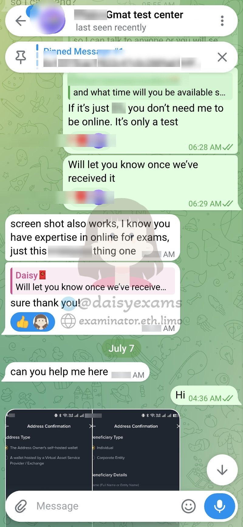 Answering the client's question about score cancellation