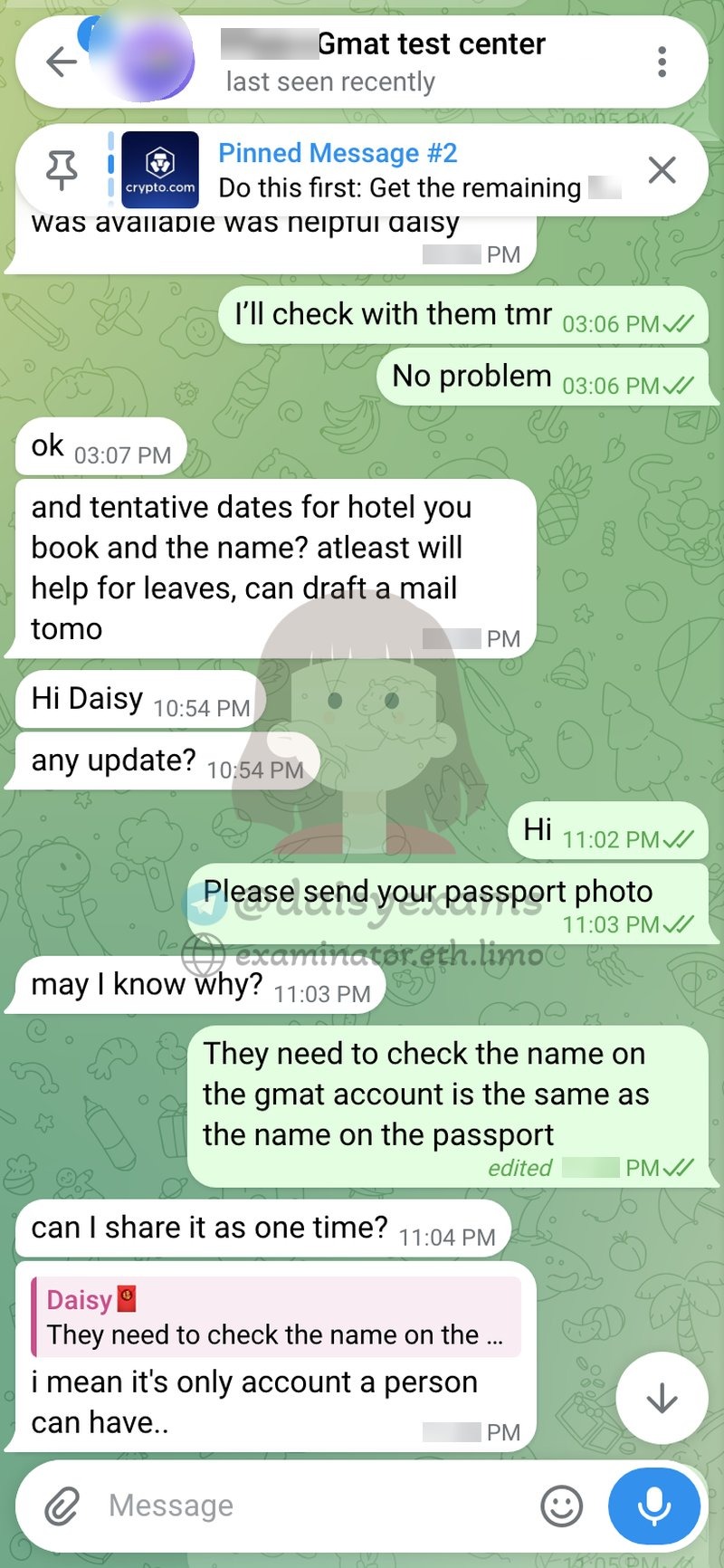 Passport verification to match the name on the GMAT account