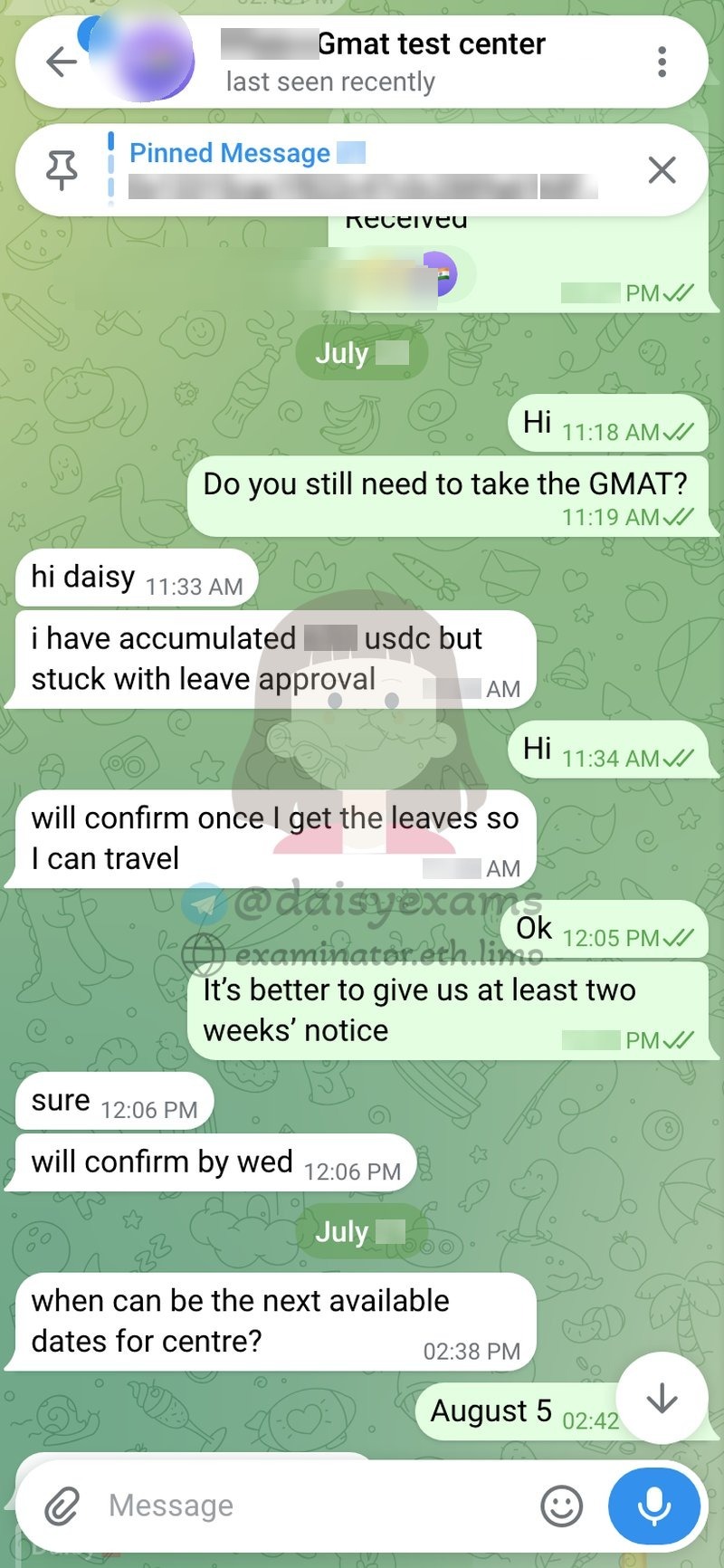 Waiting on leave approval before confirming travel