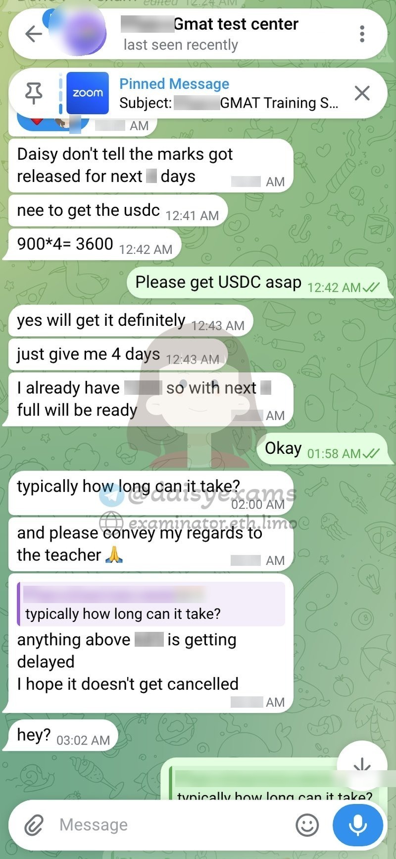 Discussing how long the score can take to release now that the exam is done