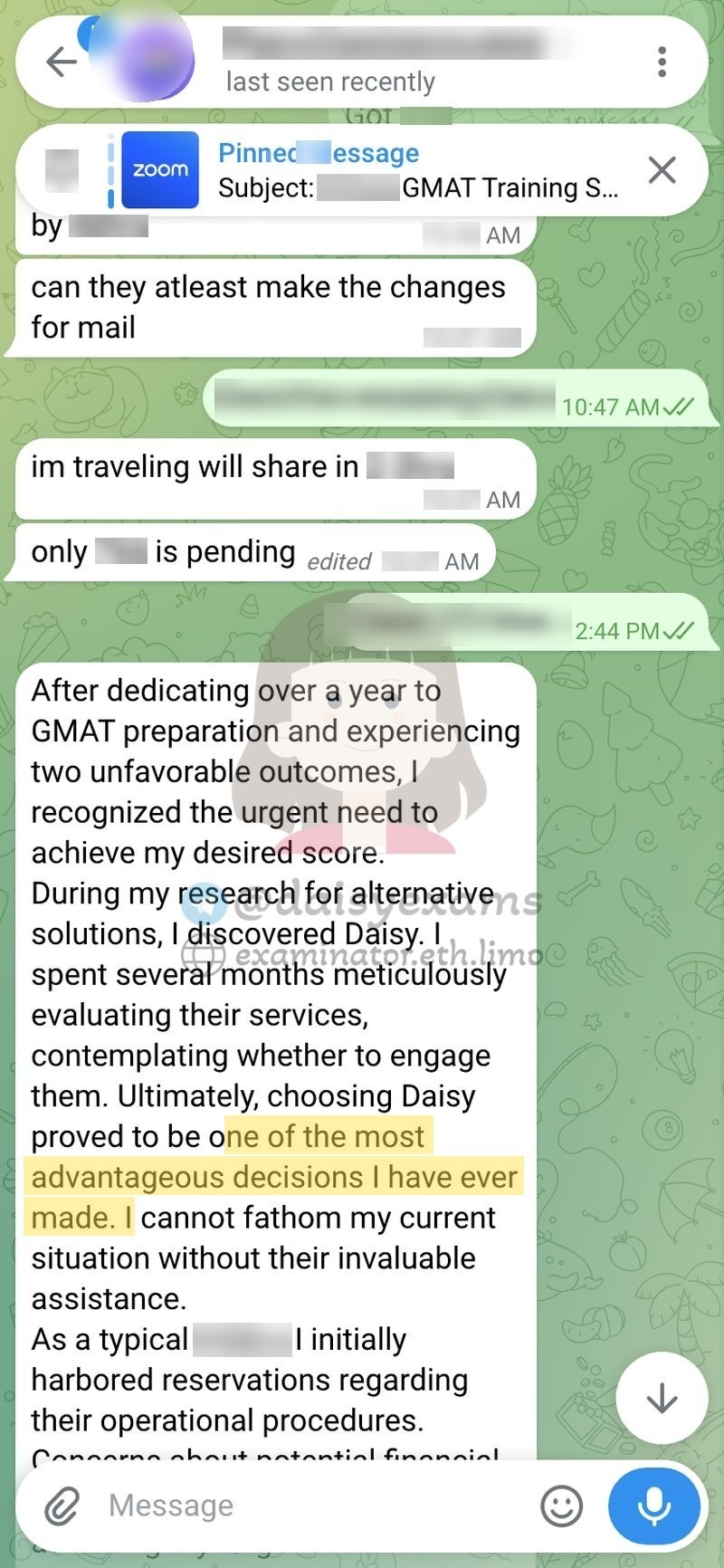 The client's written review, part one: choosing us was one of the best decisions he had made
