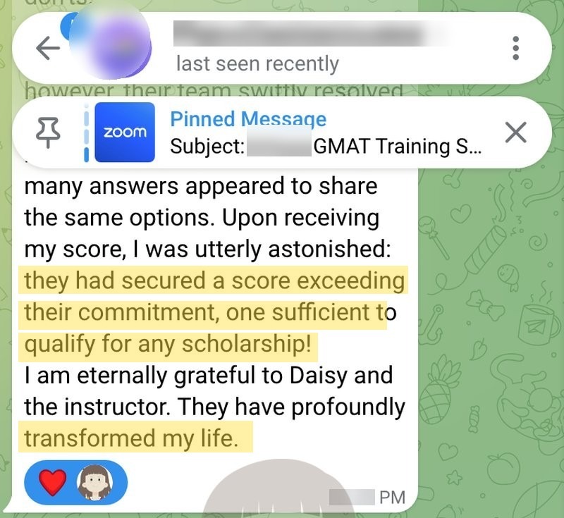 The end of the review: a score sufficient to qualify for any scholarship, and a life transformed