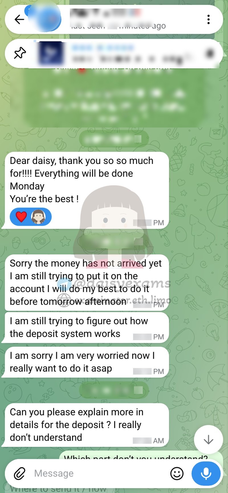 First time with crypto: "I am still trying to figure out how the deposit system works… I am very worried now."
