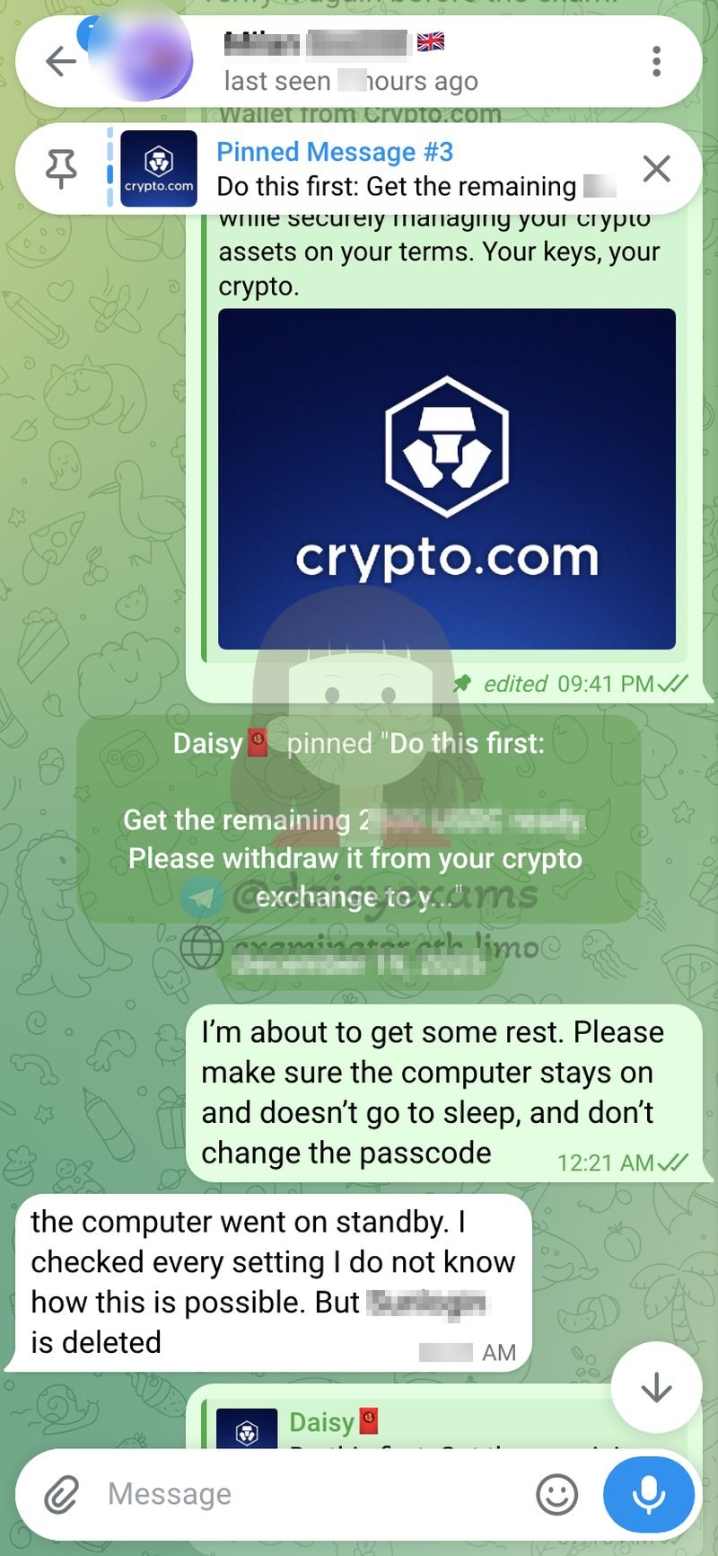 Exam-eve scare: the computer went to standby overnight and the setup was deleted