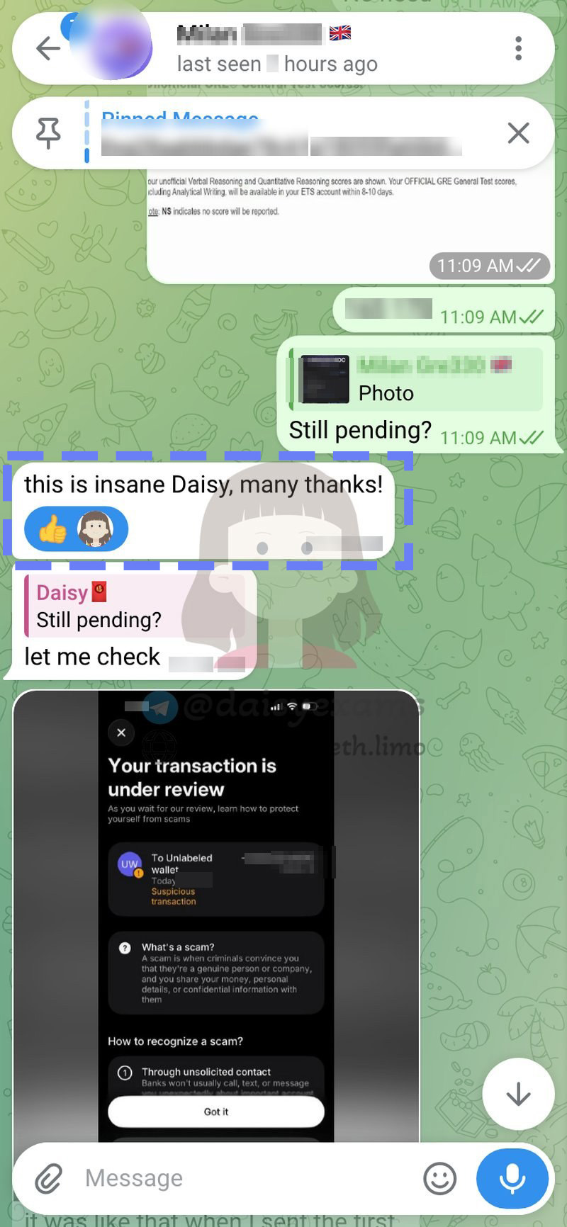 Client reacts to his unofficial GRE scores: this is insane Daisy, many thanks!