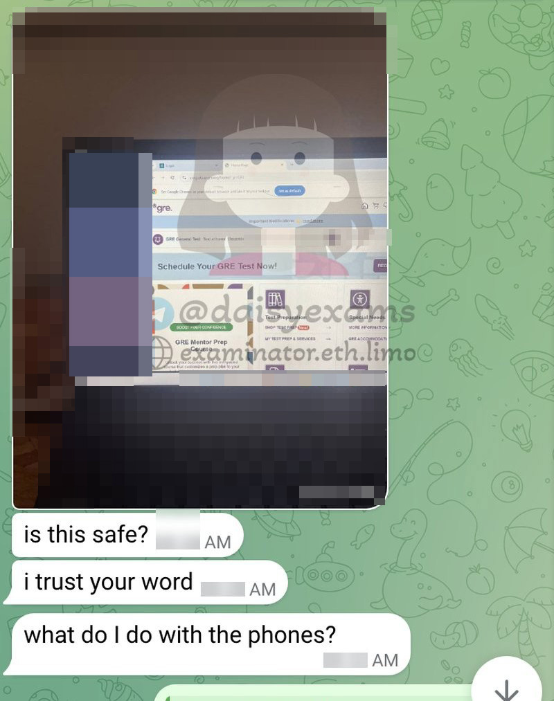 Chat: the client shares his screen and asks is this safe, then says i trust your word