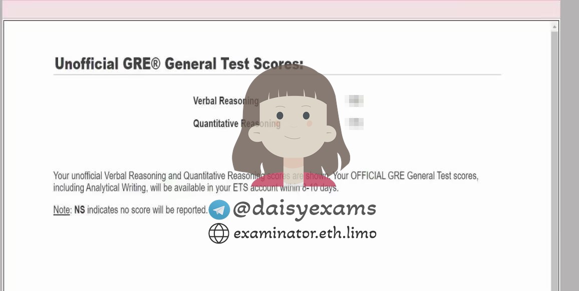 Unofficial GRE General Test Scores report, Verbal and Quantitative Reasoning, clearing a 330+ total