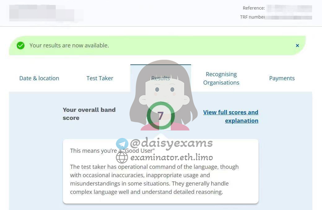 IELTS 사전 시험 대면 코칭 점수