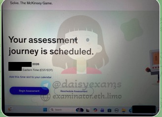 McKinsey Solve assessment journey is scheduled screen