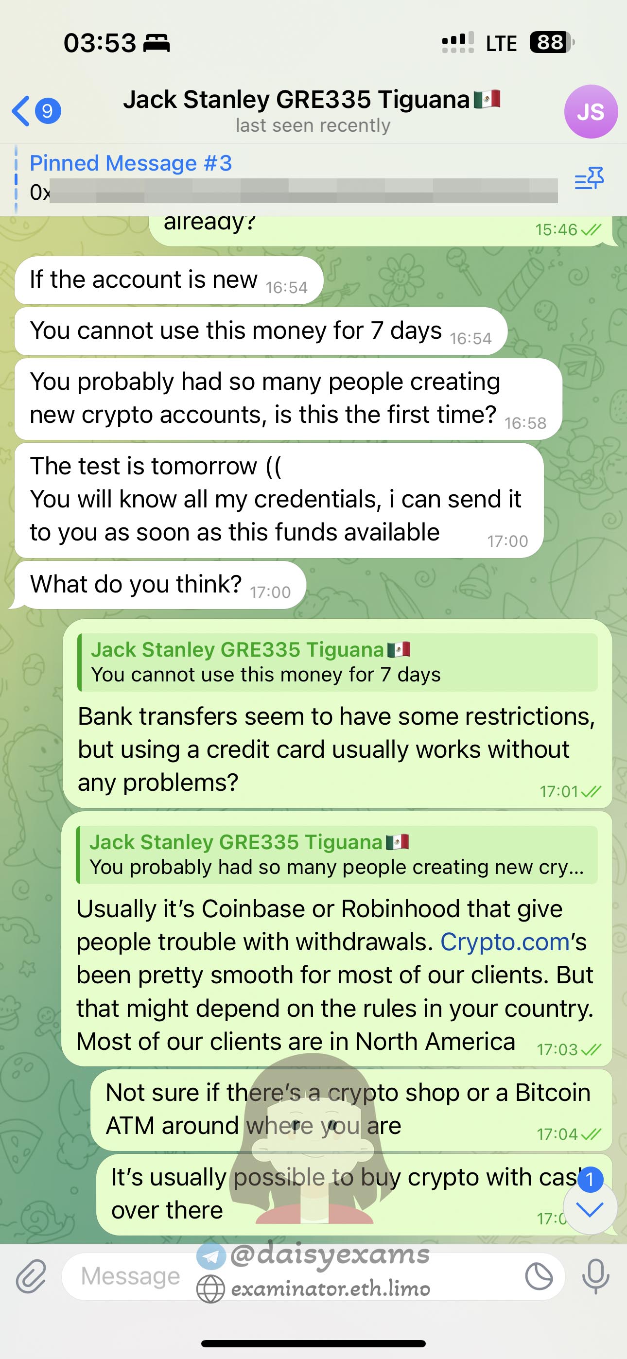 screenshot of chat logs for GREでの不正行為 success story #707