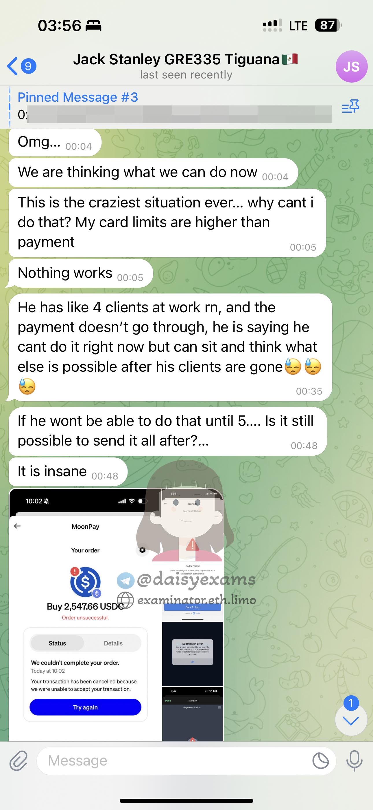 GRE代考保分成功案例#707的与客户对话截图
