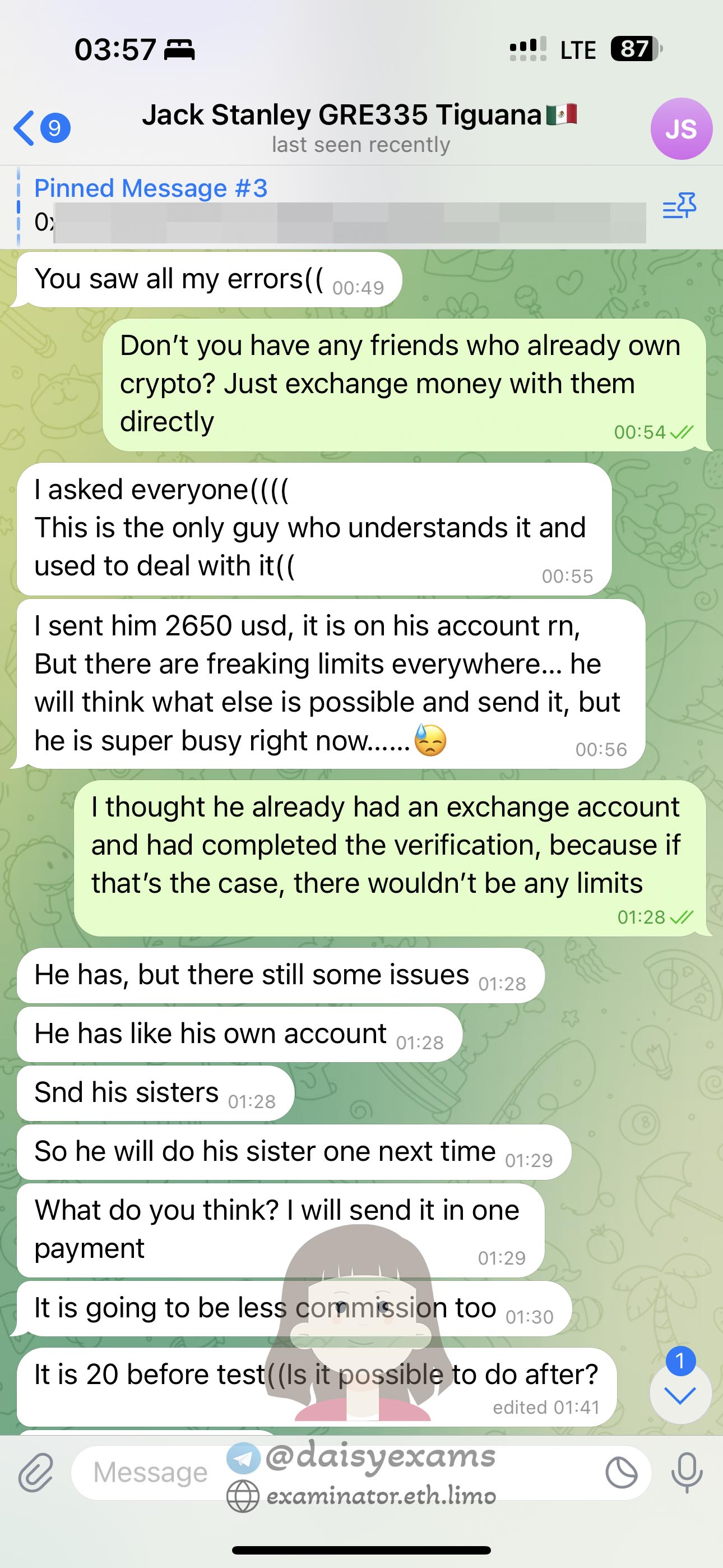 GRE代考保分成功案例#707的与客户对话截图