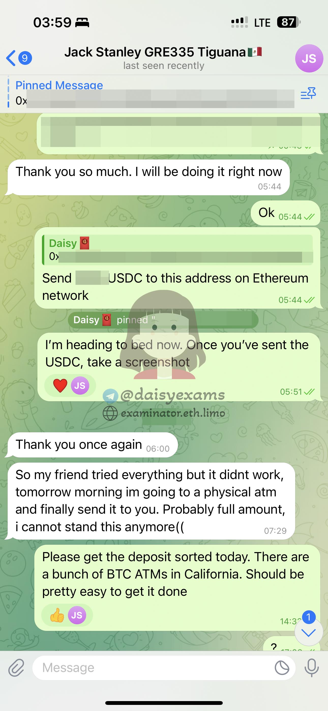 GRE代考保分成功案例#707的与客户对话截图
