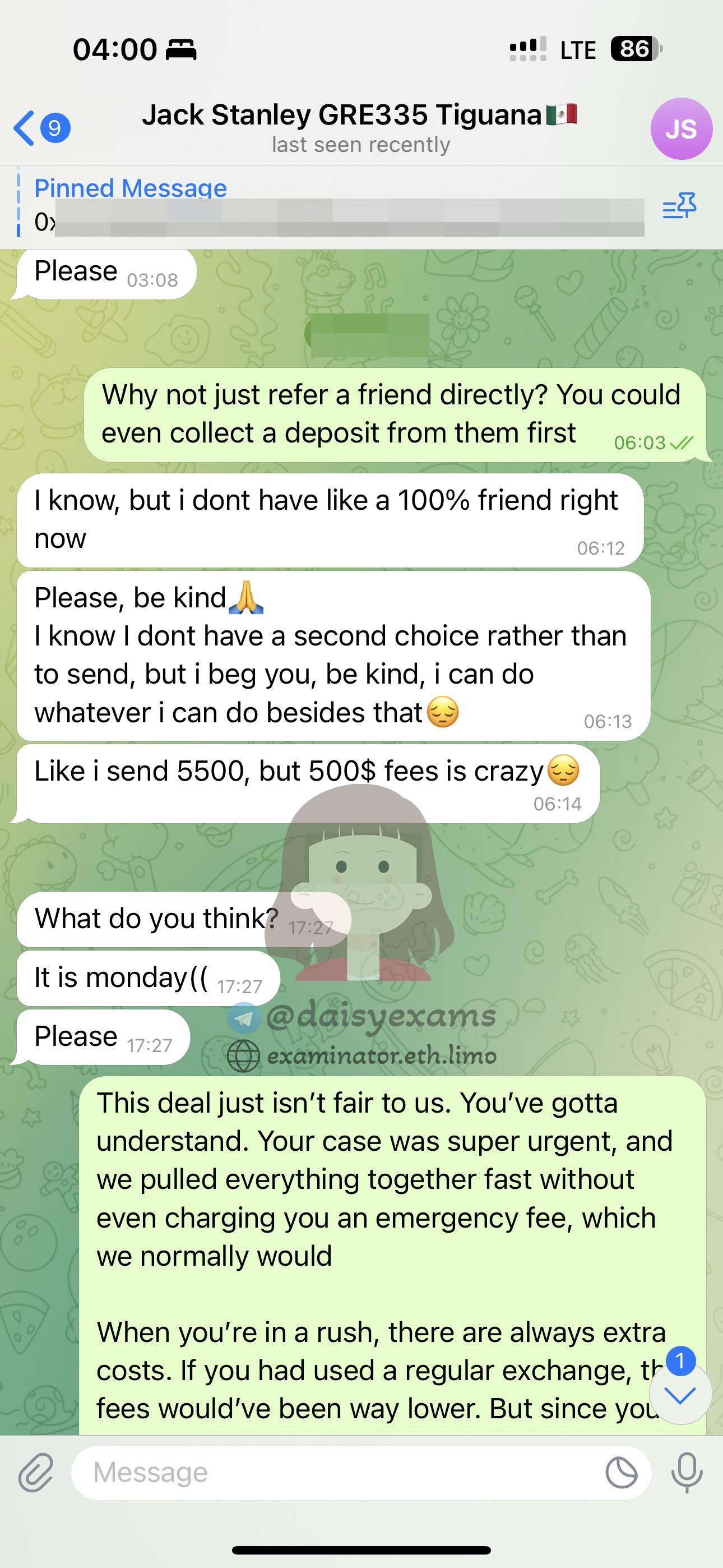GRE代考保分成功案例#707的与客户对话截图