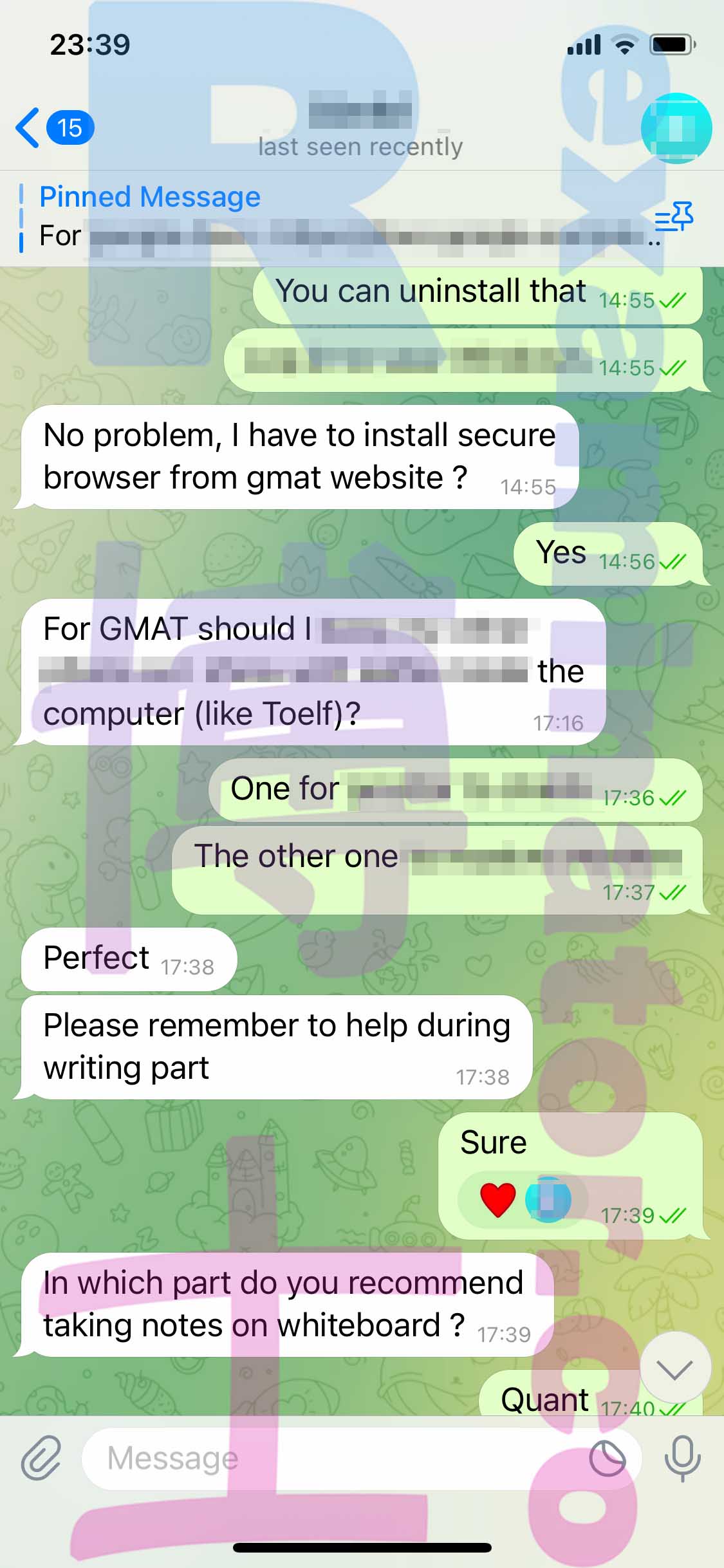 GMAT en ligne 700+ terminé ! ✅ Le client était satisfait des résultats : "Très bons scores en verbal et en quantitatif. Je peux recommander vos services à mes amis - ils paieront d'avance car je peux garantir la qualité de vos services !" Ne paniquez pas si le surveillant vous interrompt et vous demande de montrer votre environnement plusieurs fois pendant votre test. Cela arrive souvent et n'a aucune incidence sur la validité de votre score ! 🧘🏻‍♀️
