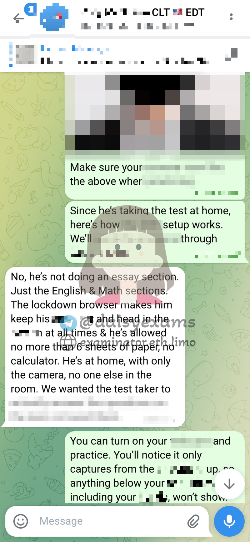 SAT代考保分成功案例#743的与客户对话截图