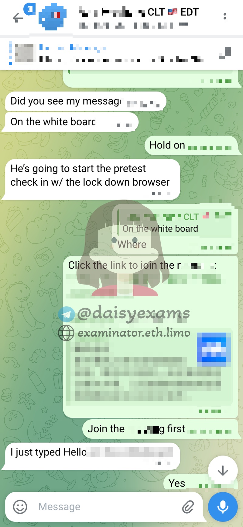 Control de Registro Antes del Examen