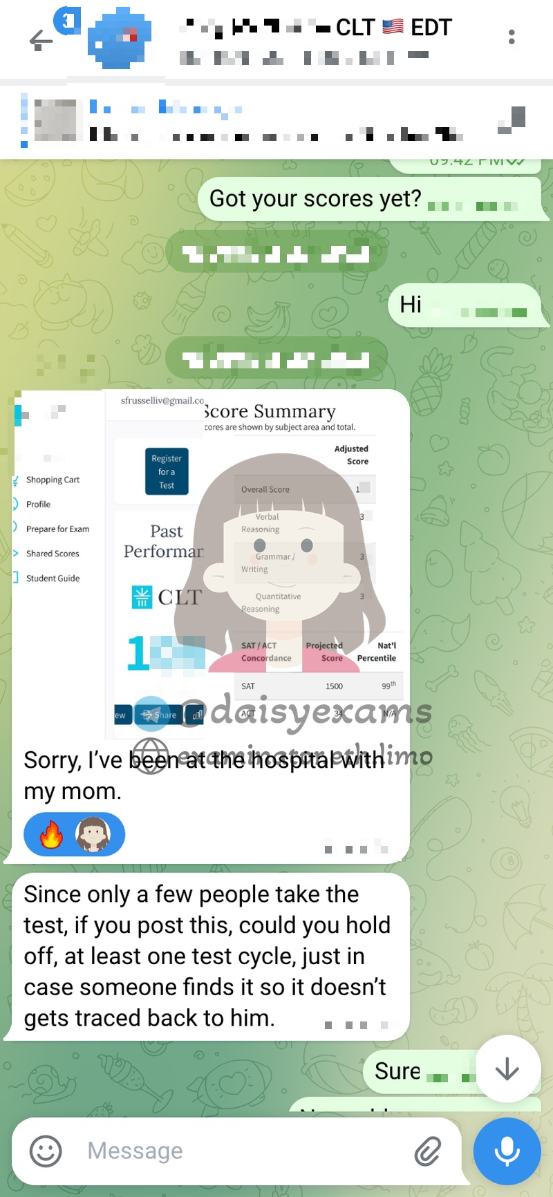Confidentialité des Discussions sur les Scores