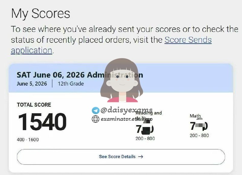 screenshot of chat logs for SAT Cheating success story #749