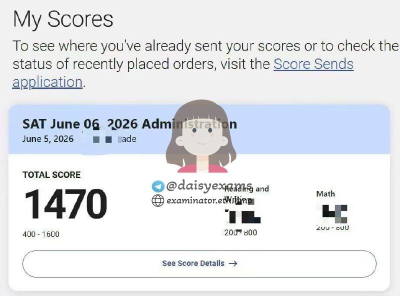 screenshot of chat logs for SAT Cheating success story #749