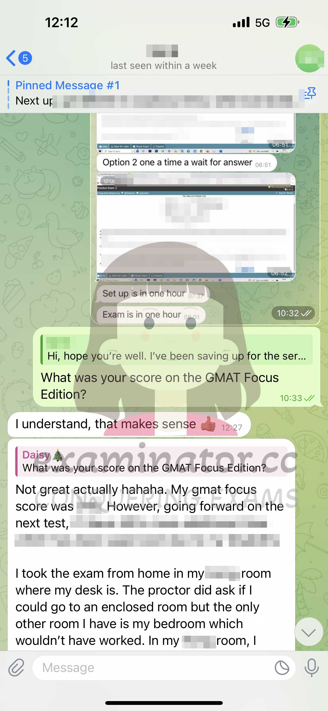 screenshot of chat logs for [Trampa en GMAT] success story #386