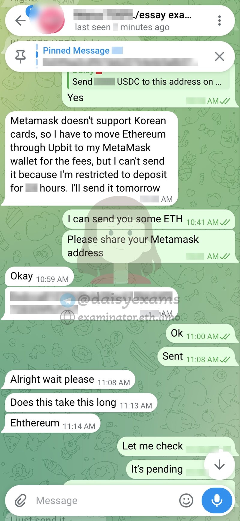 Ethereum transaction pending
