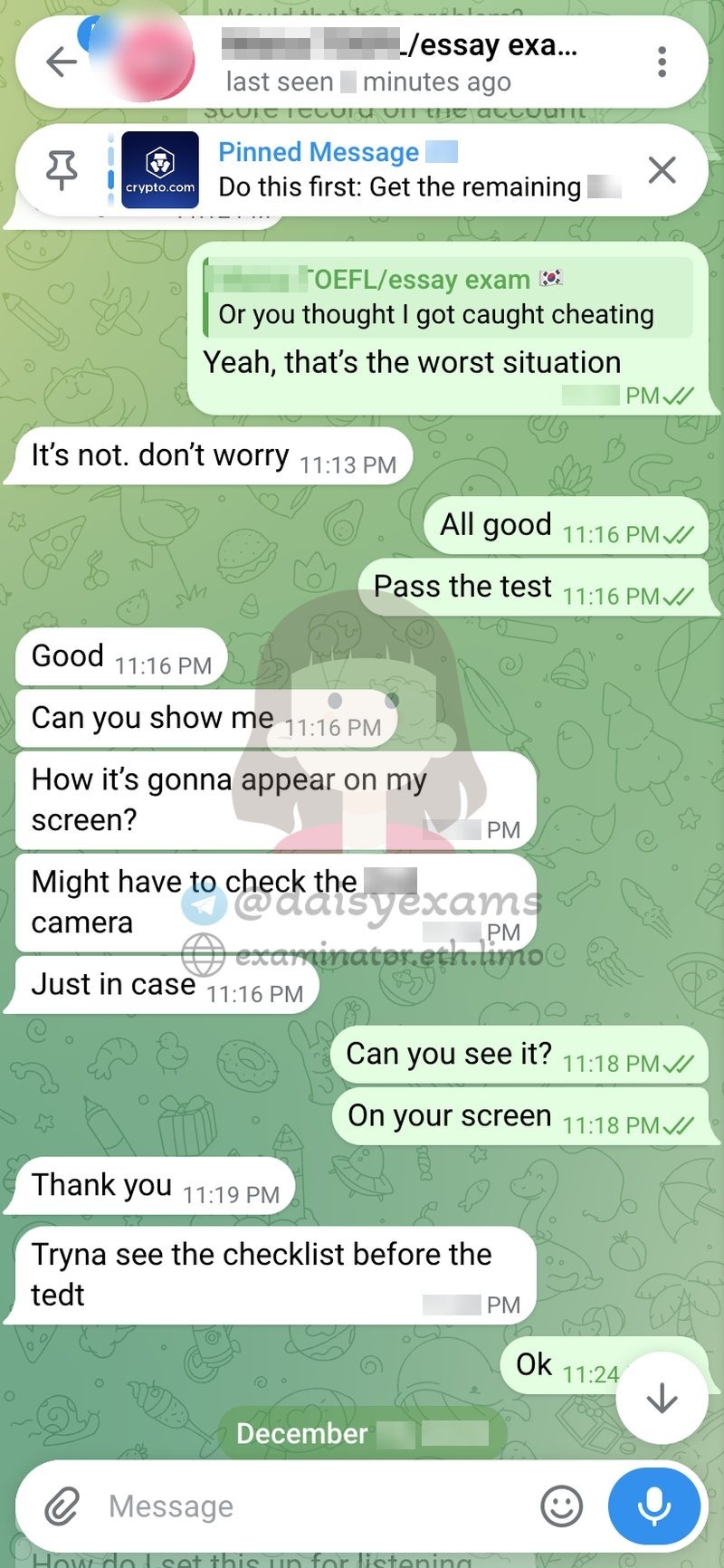 Exam-day screen and setup check