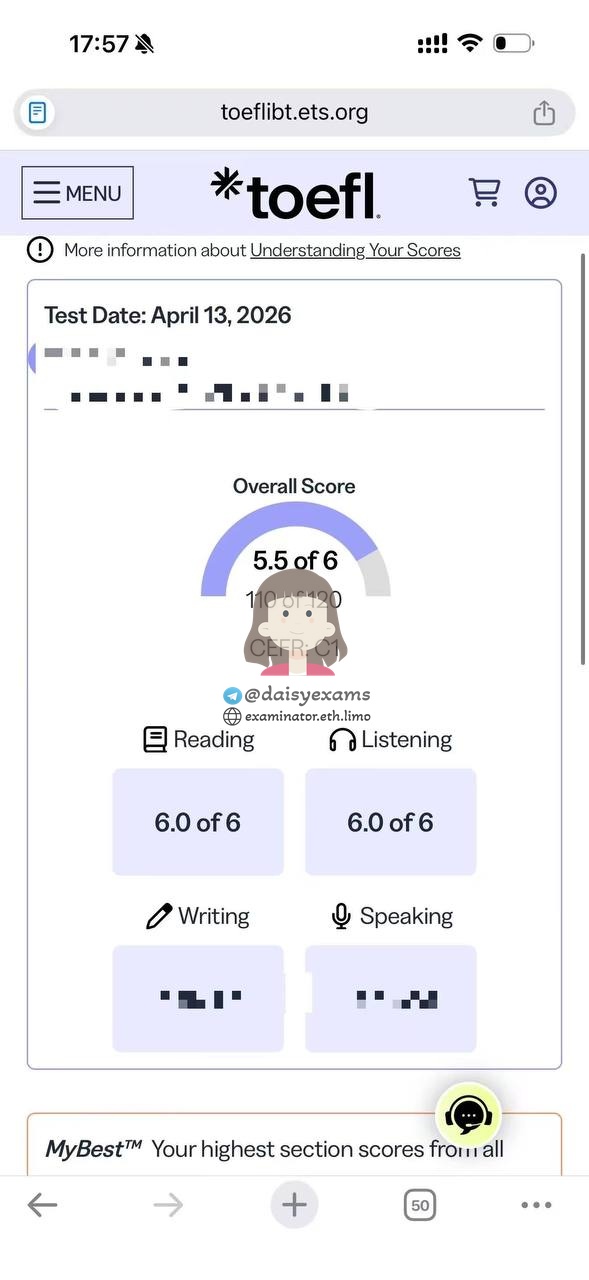 托福代考保分成功案例#744的与客户对话截图
