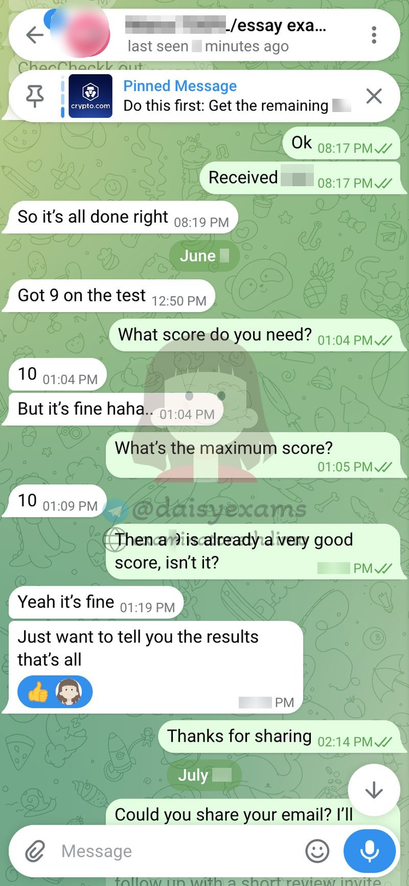 Placement essay test result, 9 out of 10
