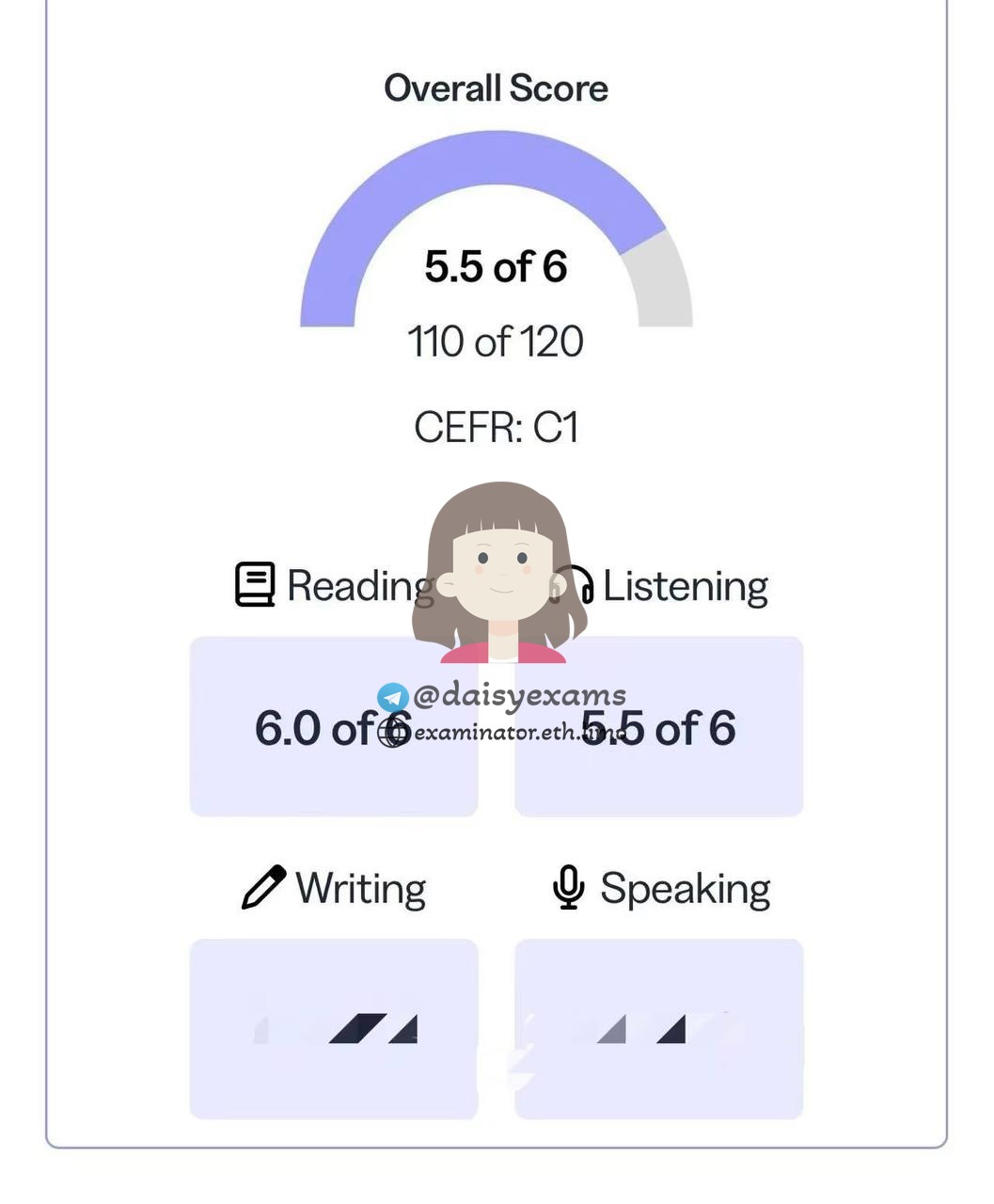 screenshot of chat logs for TOEFL Cheating success story #757